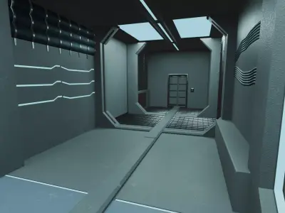 Sci-Fi Interior Modular Kit - 2 Styles - LowPoly - GameReady Low-poly 3D model