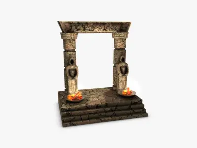 Ancient portal gate Low-poly 3D model