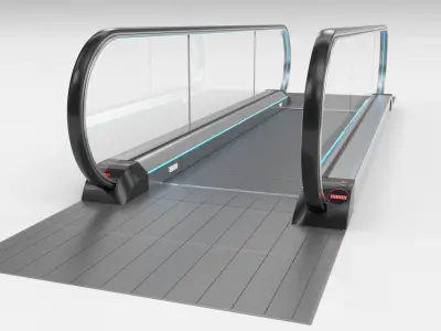 Moving Walkway and Escalator Without Stairs Adjustable 3D model
