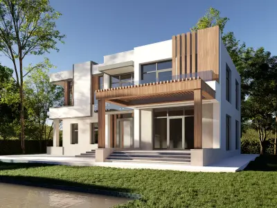 villa Low-poly 3D model