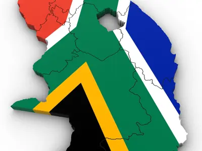 3d Political Map of South Africa 3D model