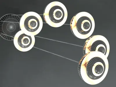 Mid Century Cascade Ceiling Lamp Low-poly 3D model