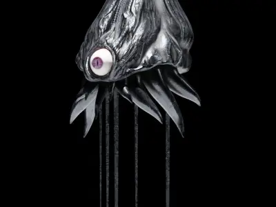 Alien character with tentacles and one eye 3D model