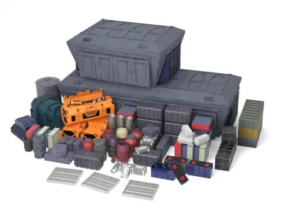 Imperial Crates and boxes Collection 1-12 scale Blackseries 3D Model Pack
