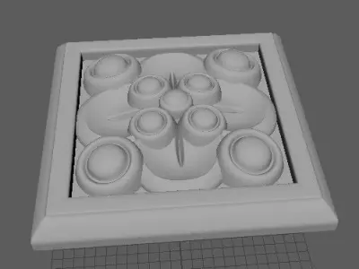 rosette decorative tile 3D model