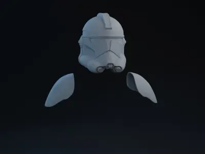 Fallen Order Clone Helmet and Shoulders one-twelfth Scale 3D print model