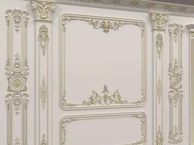 Wall Molding in Classic French style 37 3D model