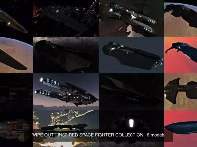 WIPE OUT - INSPIRED SPACE FIGHTER COLLECTION 3D Model Pack