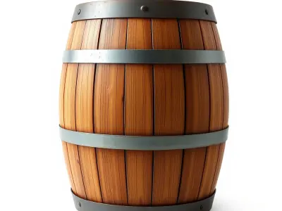 Rustic Wooden Barrel Model Pack for Environment Design Low-poly 3D model