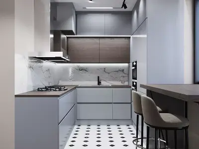 Lounge and Kitchen 3D Scene 3D model