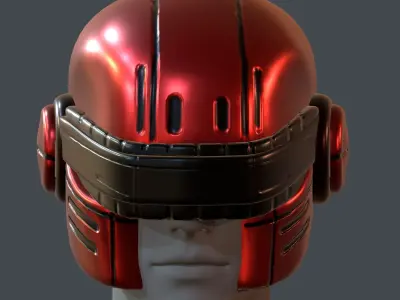 Gas mask helmet 3d model scifi Low-poly  Low-poly 3D model 417