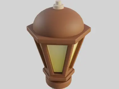 Cartoon Street Light 2 Low-poly 3D model