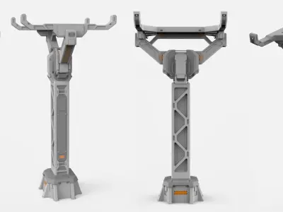 sci-fi Architecture kitbash 2 3D model