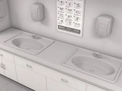 Hospital Hallway 2 MAX White 3D model