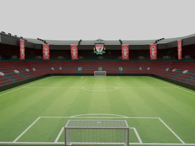 Liverpool Football Stadium Low-poly 3D model