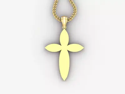 Light Gold 18K Cross Pendant 1CP080 3D print model