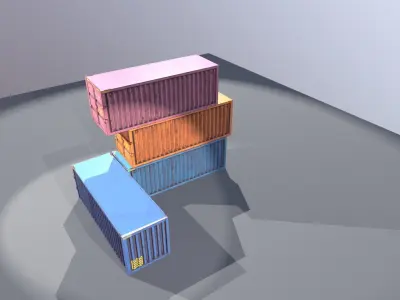 Container shipping Low-poly 3D model