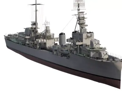 WW2 US NAVY DESTROYER 3D model