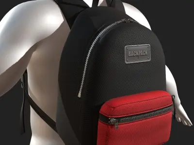 Backpack Camping Generic Color 3d human baggage  Low-poly 3D model purchase