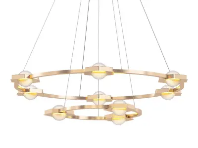 WALSH modern chandelier in brass and gold 3D model