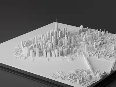 3D MODEL OF NEW YORK MANHATTAN DOWNTOWN 3D print model