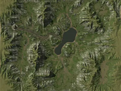 Forest Lake  Low-poly 3D model