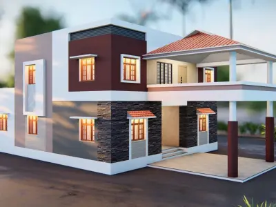 House 64 with Aerial view 3D model