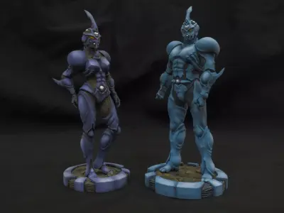 Guyver and Giuver Girl 3D print collection 3D Model Pack