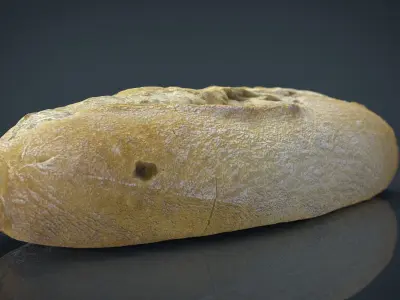 Bread loaf of Low-poly 3D model