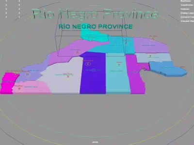 Rio Negro Province  Argentina map region geography political 3D model