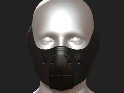 Gas mask respirator scifi futuristic 3d  Low-poly 3D model