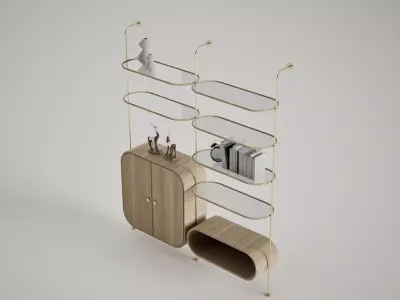 Side Cabinet and Racks 3D Models 3D model