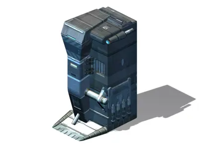 Sci Fi Building-Connection Wall 05 3D model