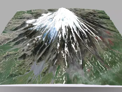 Volcano Kronotskaya Sopka Kamchatka  3D model