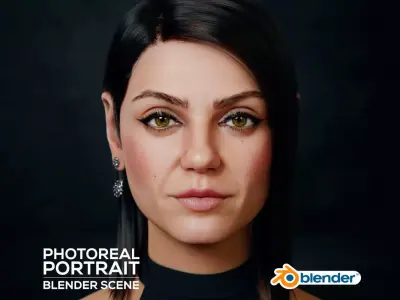 Mila Kunis - Photoreal scene in Blender 3D model