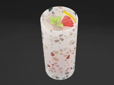 Grapefruit Cocktail Low-poly 3D model