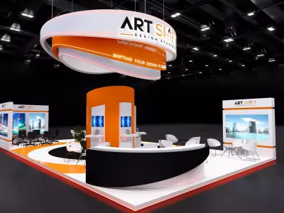 Exhibition booth stand 14 x 8m 3D model