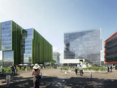 Modern Waterfront Business District Masterplan 3D model