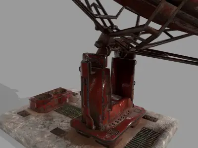 satellite old radio antenna Low-poly 3D model