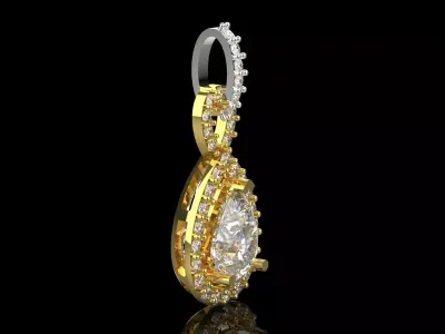 Yellow Gold stl 3dm Pendant Diamonds and Infinity Design jp0309 3D print model