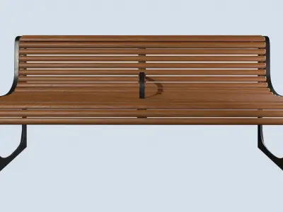 Street bench low poly pbr game ready Low-poly 3D model buy