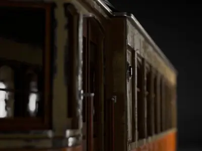 Portuguese Vintage Trolley Porto and Lisbon Style 3D Model Low-poly 3D model