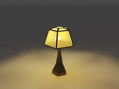 Low-Poly Lamp table with shade Low-poly 3D model