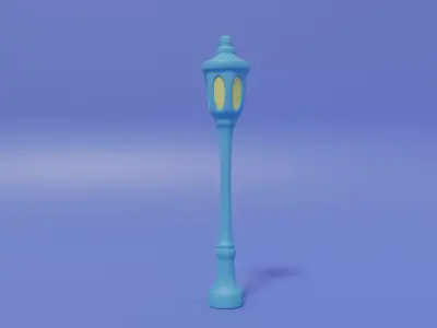 Cartoon Cute Street Light Low-poly 3D model