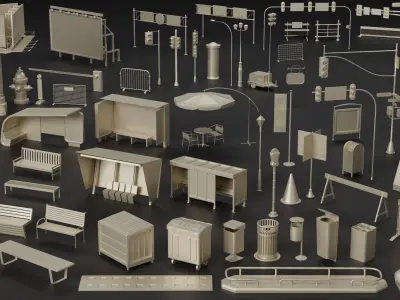 70 street kitbash 3D model