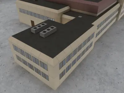 EDDH Control Tower Low-poly 3D model