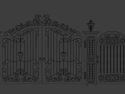 Gate Blender FBX Obj 3D model