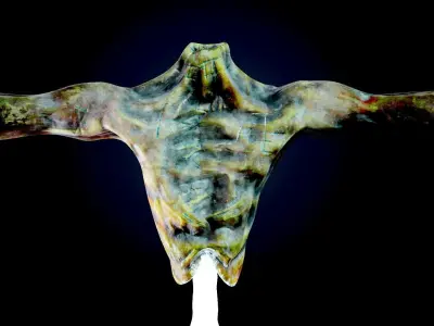 Zombie-Carcass body in with lights Low-poly 3D model