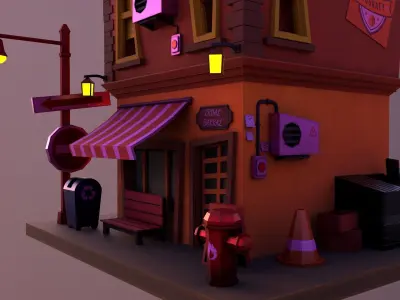 Stylize Market Scene Game Ready 3D model