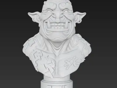Orc Bust  3D Printable Fantasy Warrior Statue 3D print model